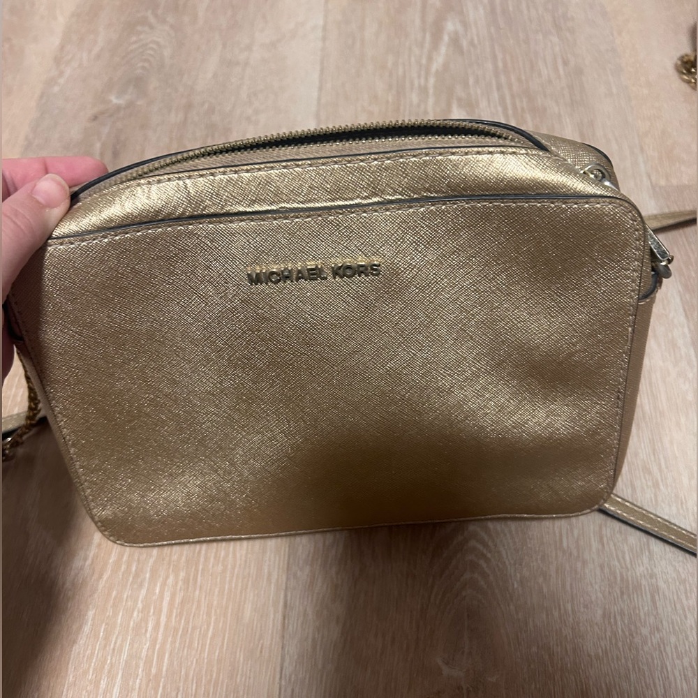 Michael Kors Metallic Gold Crossbody Bag